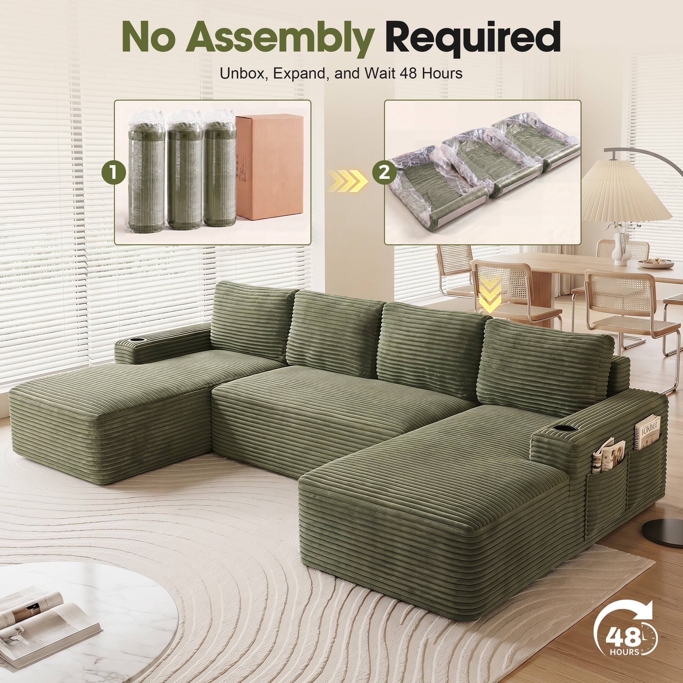 No Assembly Required  
Unbox, Expand, and Wait 48 Hours