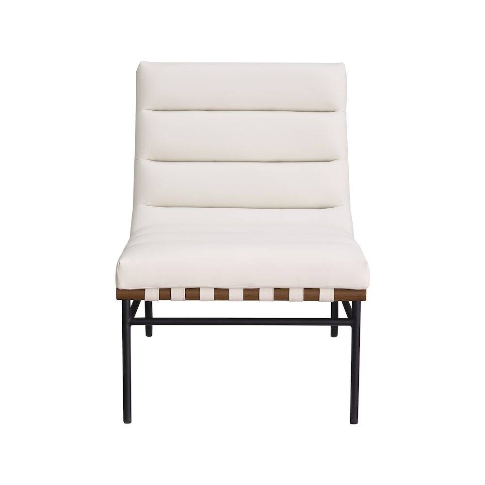 Alt View 1. Meridian Furniture - Burke Cream Vegan Leather Accent Chair - Beige.