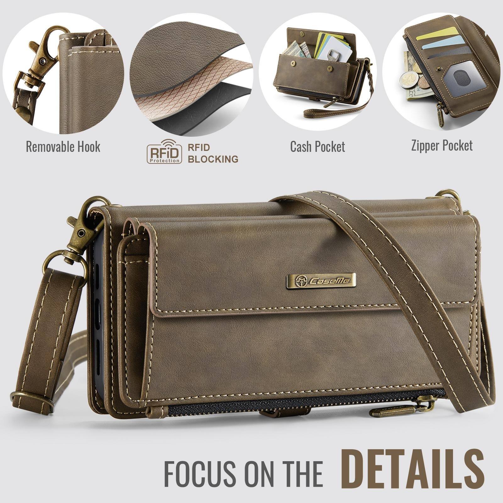 Removable Hook  
RFID Protection BLOCKING  
Cash Pocket  
Zipper Pocket  
M CaseMe  
FOCUS ON THE DETAILS