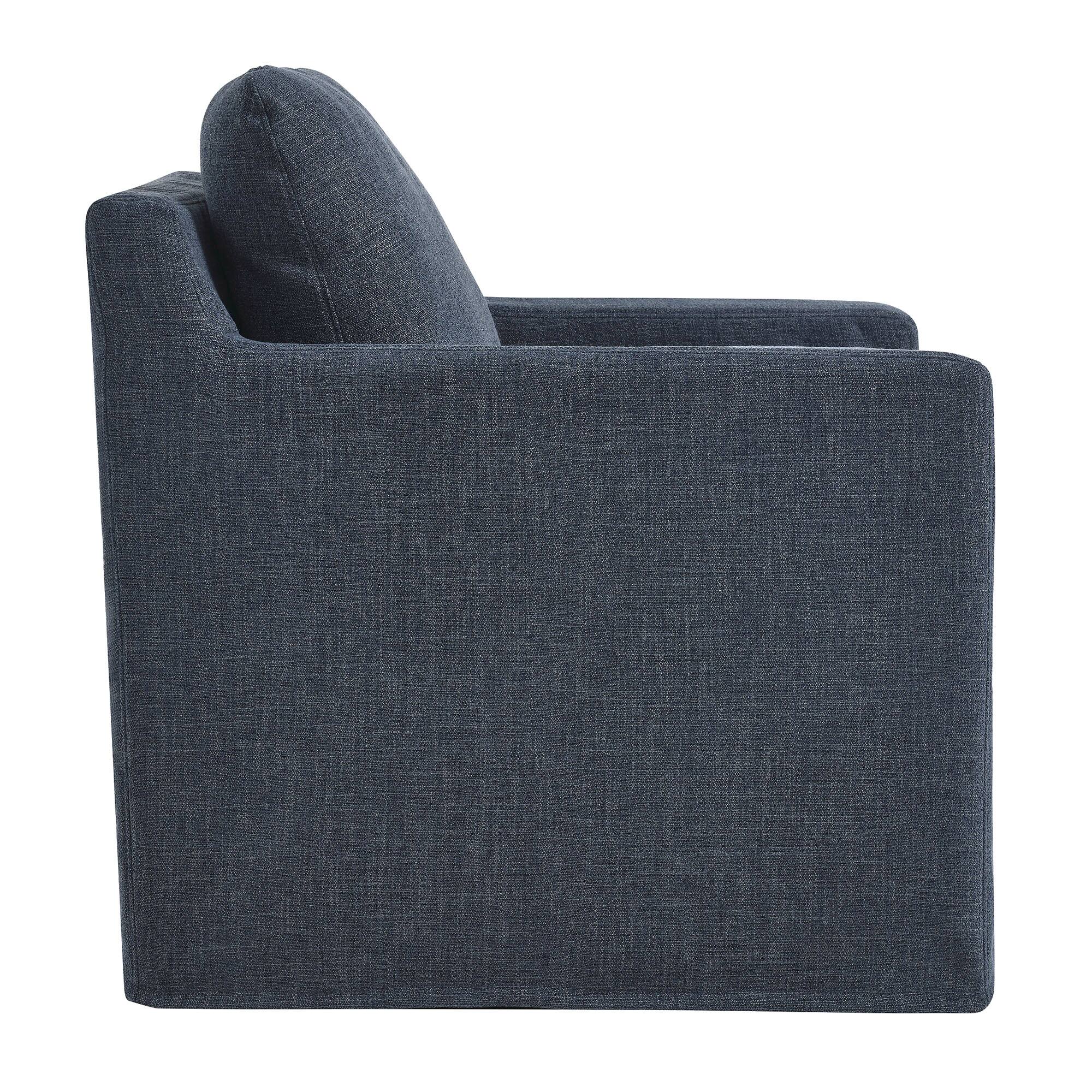 Back. Modway - Serene Fabric Slipcovered Swivel Armchair by Modway - Blue.