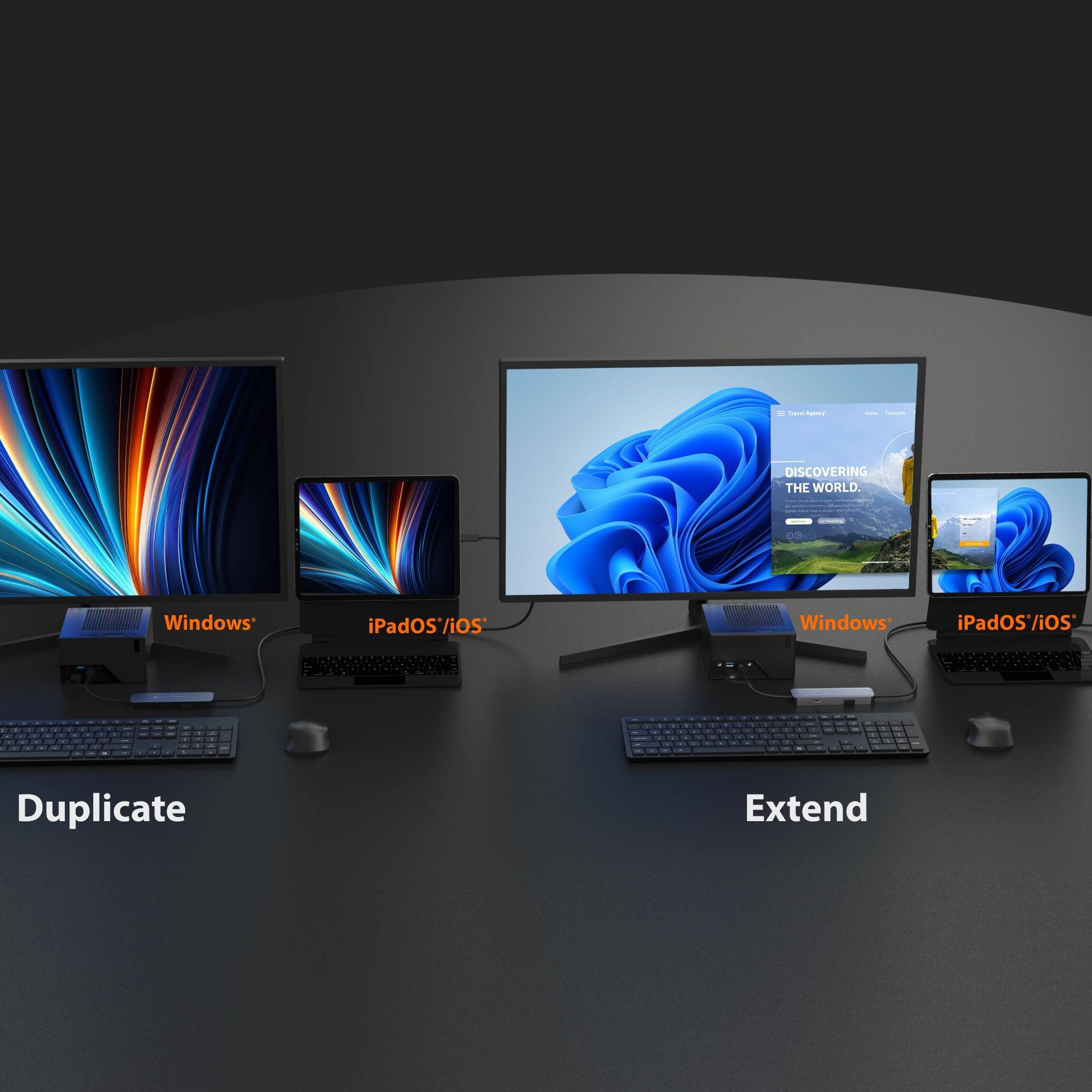 - Ag I | DISCOVERING THE WORLD I - I | | : Windows iPadOS/iOS Windows iPadOS/iOS | | I  ete ete Duplicate Extend

Duplicate
Extend