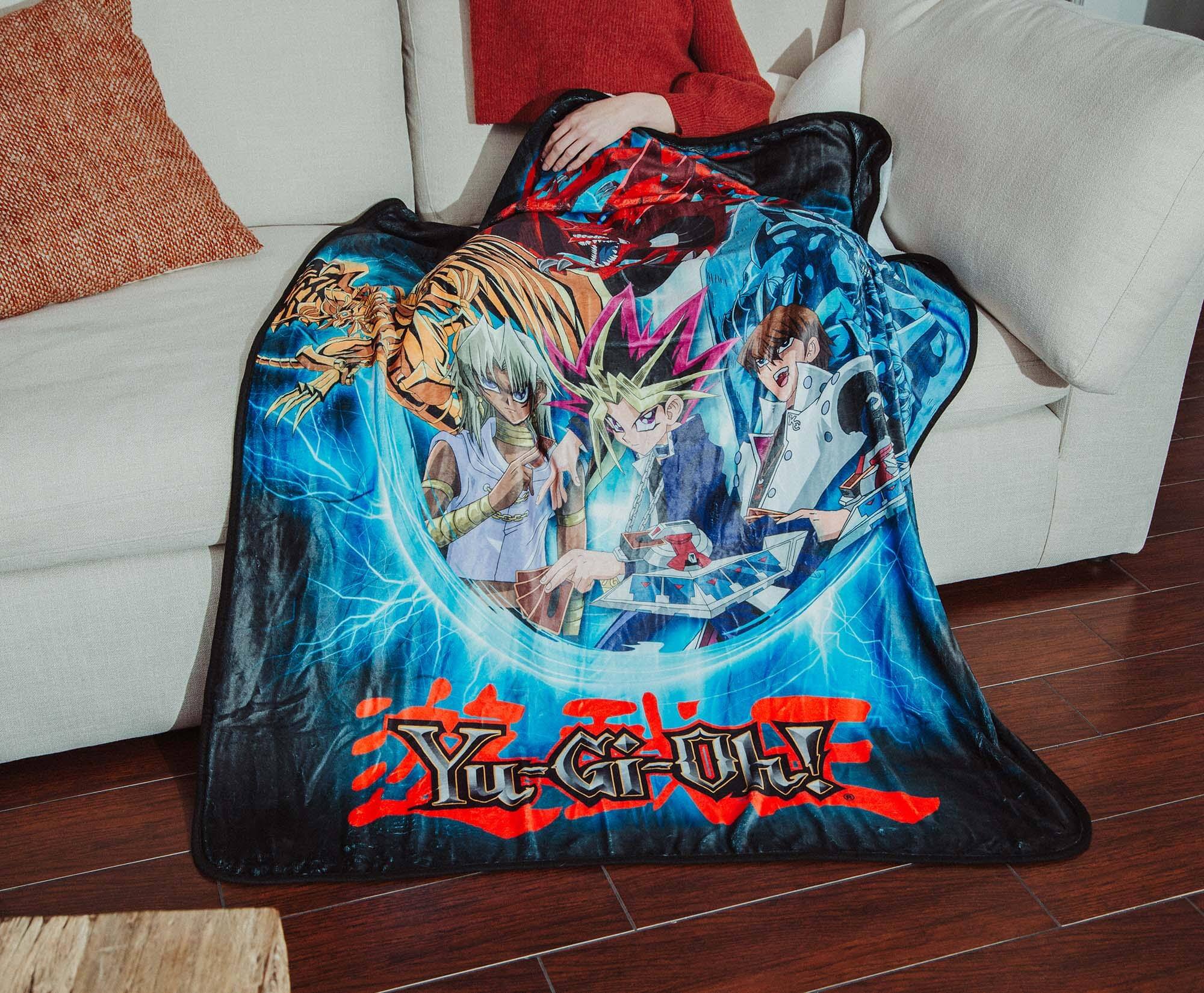 Alt View 4. Surreal Entertainment - Yu-Gi-Oh! Monster Spirits Fleece Throw Blanket | 45 x 60 Inches - Blue.
