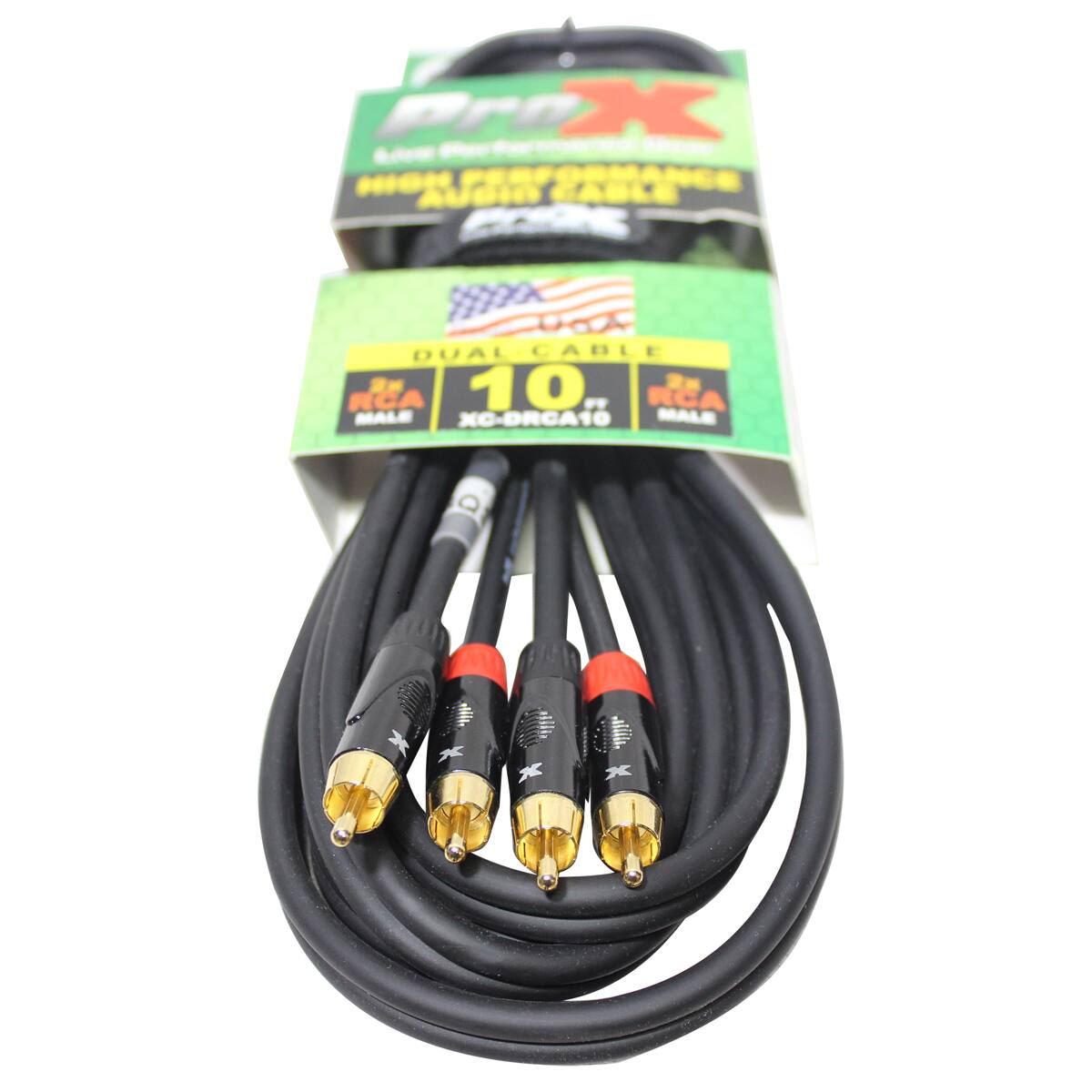 ProX XC DRCA10 10' Dual RCA M to Dual RCA M Unbalanced High Performance ...