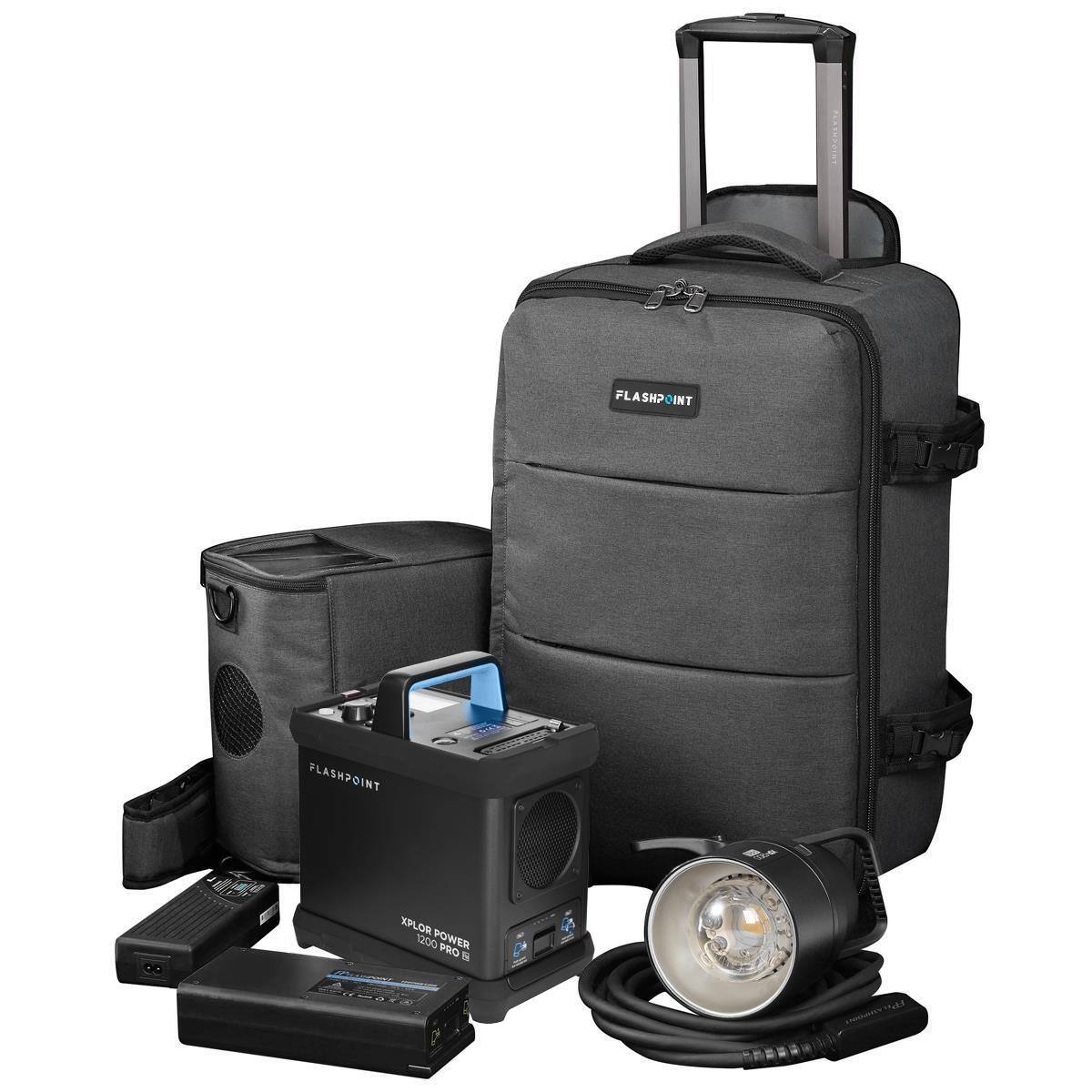 Flashpoint - XPLOR Power 1200 Pro R2 TTL Flash Strobe Light with 36V/2600mAh 96.6Wh Li-Ion Battery, 1200WS Studio Light