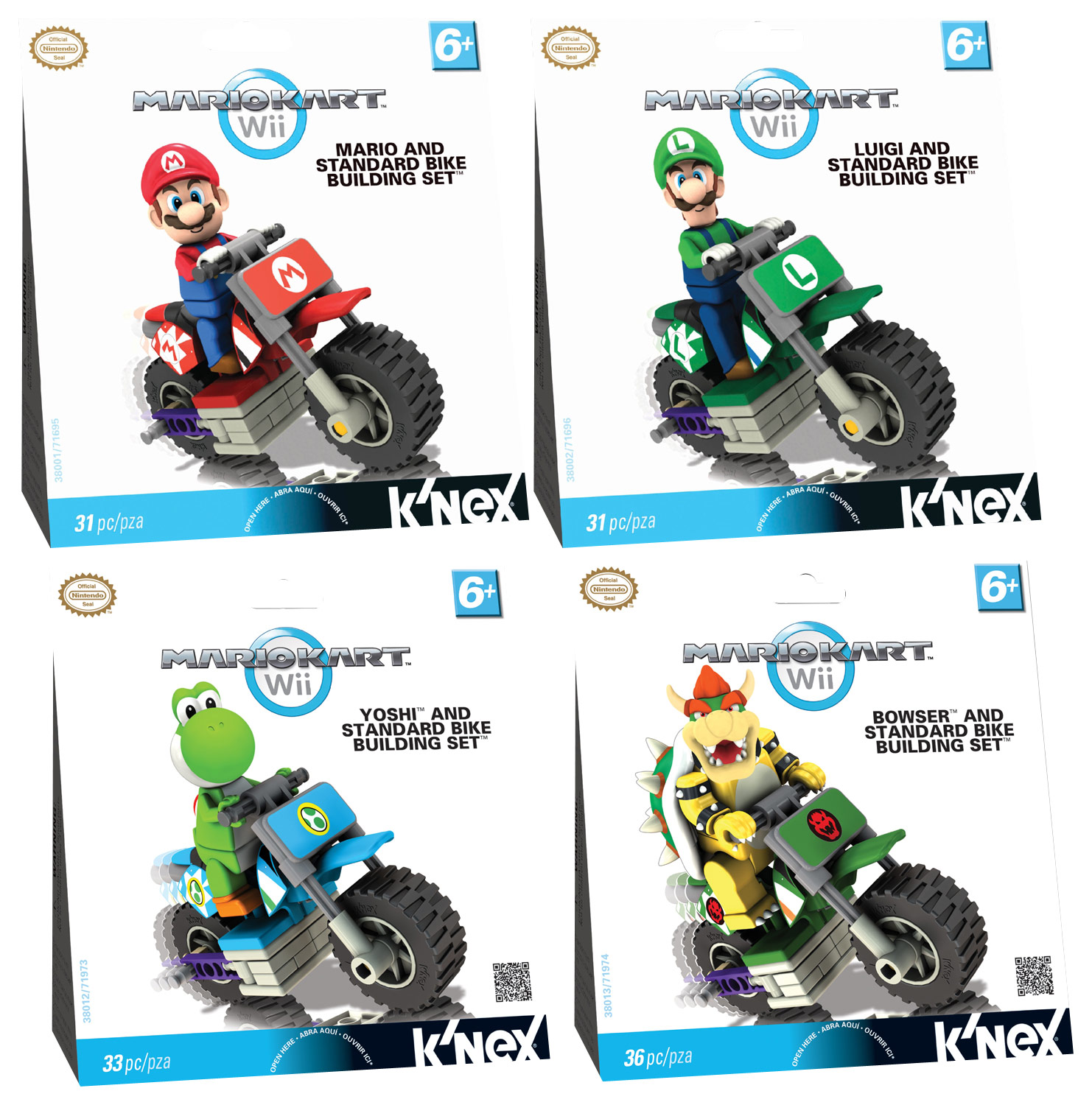 K'NEX Wii Mario Kart Standard Bike Building 31pc Set 38001 Minifigure Motorcycle for sale online 