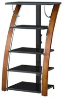 Whalen Furniture - A/V Tower for Most Flat-Panel TVs Up to 30" - Brown - Front_Zoom
