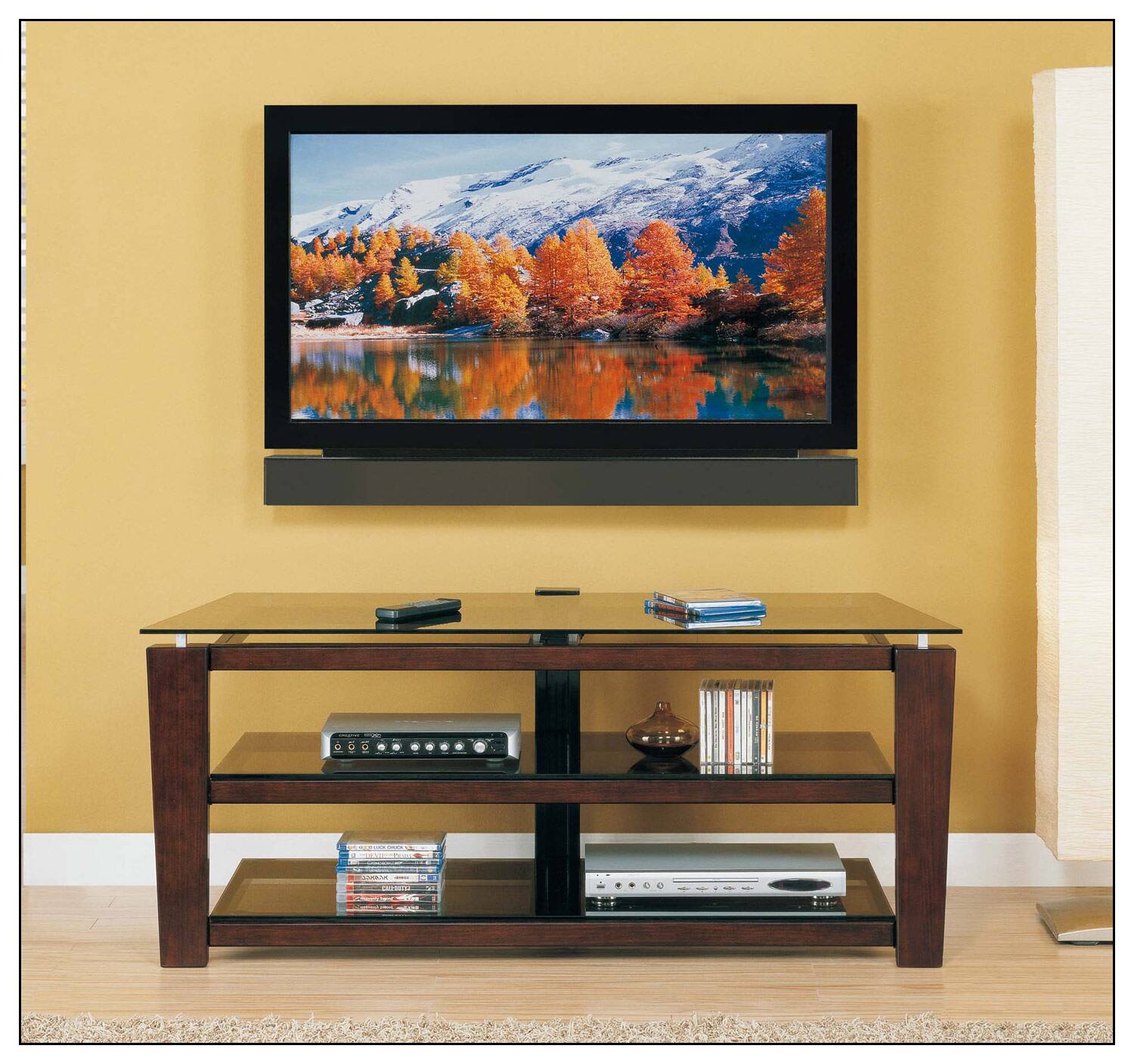Alt View 11. Whalen Furniture - 3-in-1 TV Console for Most Flat-Panel TVs Up to 58" - Brown.