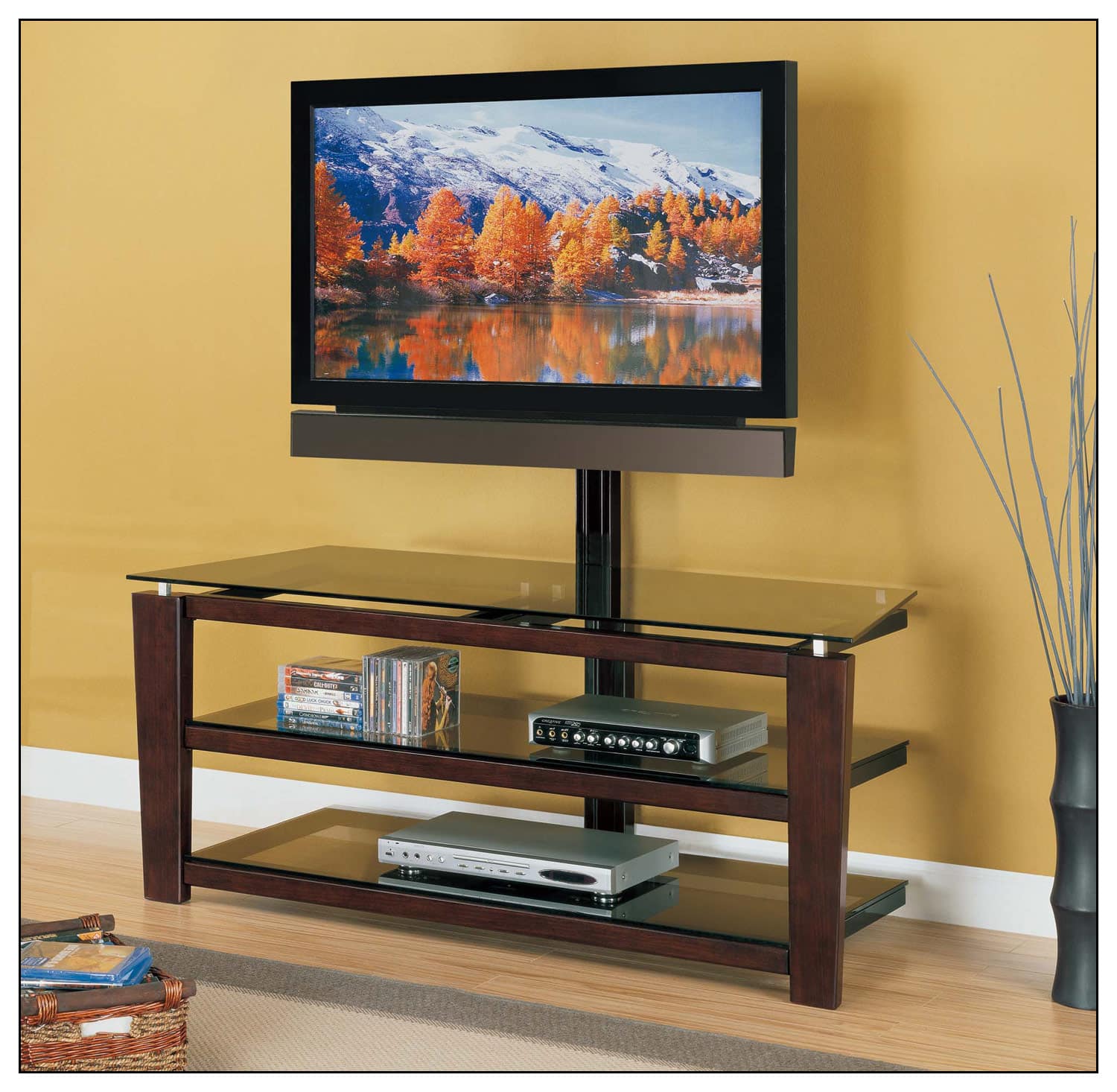 Alt View 13. Whalen Furniture - 3-in-1 TV Console for Most Flat-Panel TVs Up to 58" - Brown.