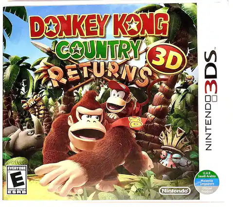 DONKEY KONG COUNTRY 3D RETURNS
3DS
NINTENDO
EVERYONE
CONTENT RATED BY ESRB
U.A.E Saudi Arabia Malaysia Singapore
Official Product - E10+ (Everyone 10+)