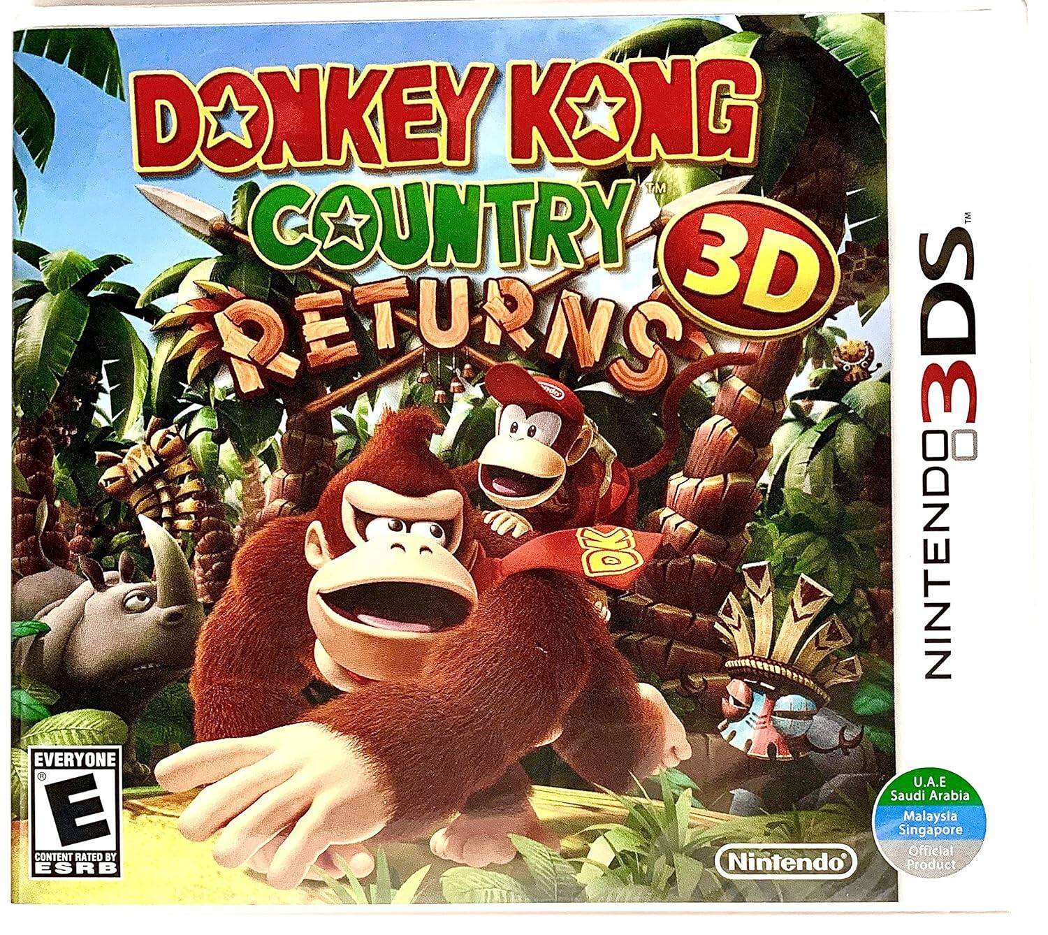 DONKEY KONG COUNTRY 3D RETURNS  
3DS  
NINTENDO  
EVERYONE  
CONTENT RATED BY ESRB  
U.A.E Saudi Arabia Malaysia Singapore  
Official Product - E10+ (Everyone 10+)