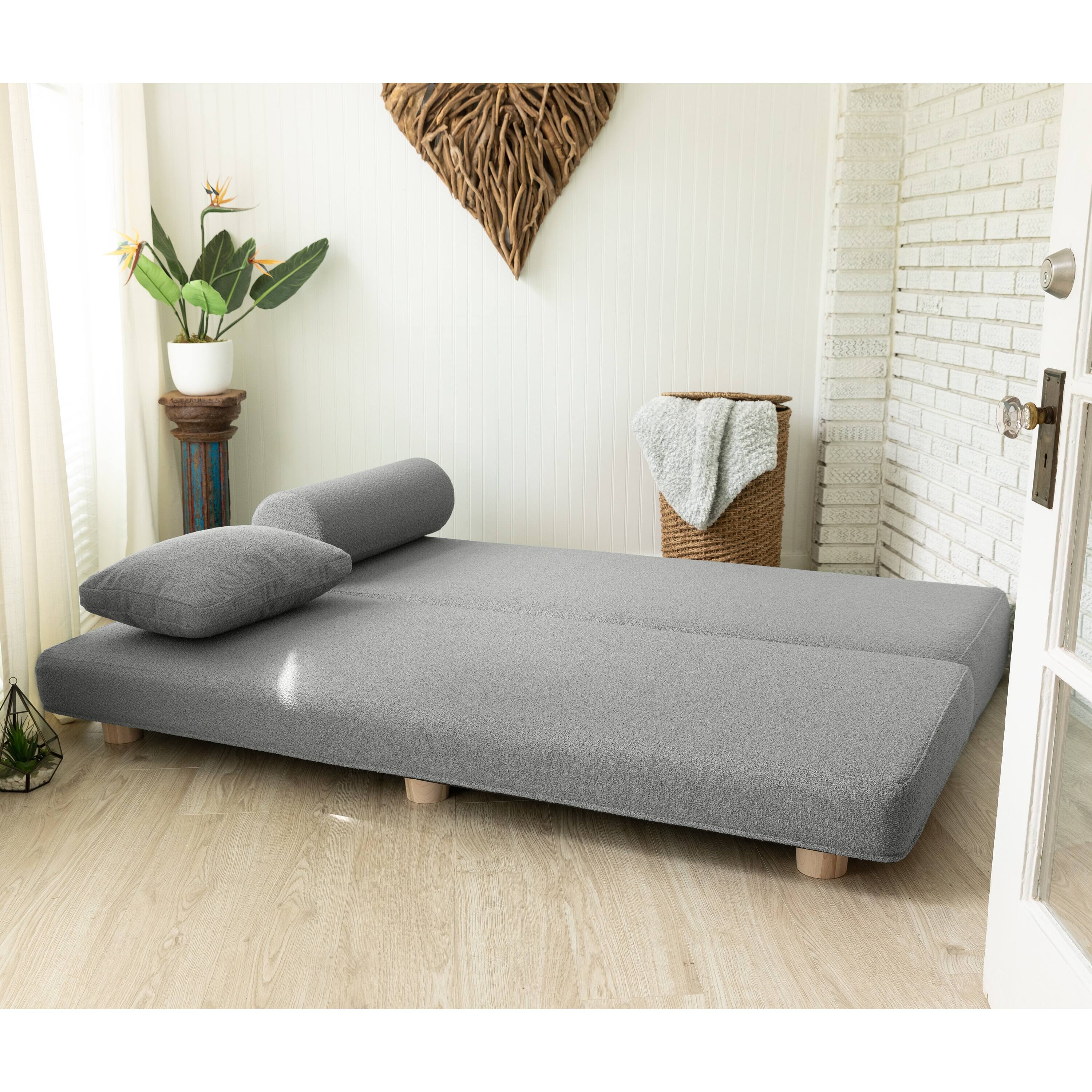 Back. Jaxx - Jaxx Avida Daybed Fold Out Queen Sleeper, Premium Boucle: Dark Grey - Dark Grey.
