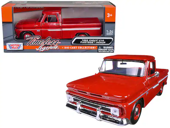 Foi 3+ AA 1:24 1 SERIES 1966 CHEVY C10 MOTOR - Timeless FLEETSIDE FM PICKUP MAX Legends™ DIE-CAST COLLECTION. WARNING: CHOKING HAZARD - Small parts. Not for children under 3 years.