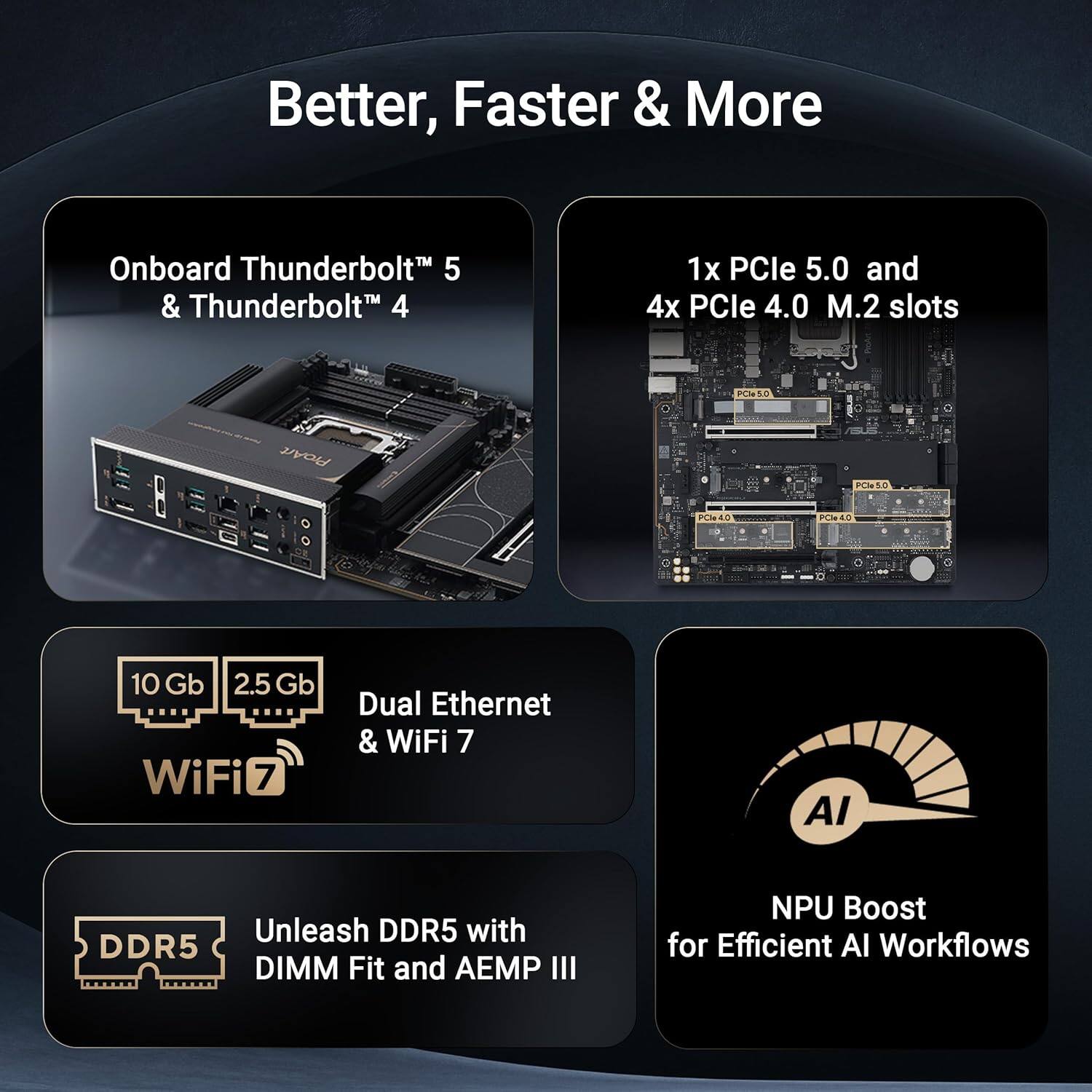 ASUS ProArt Z890 CREATOR WiFi 7, PCIe 5.0, DDR5, Thunderbolt 5, 10