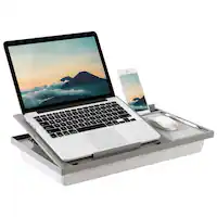 LapGear - Ergo Pro Adjustable Lap Desk for 15.6" Laptop or Tablet - Gray Herringbone - Front_Zoom
