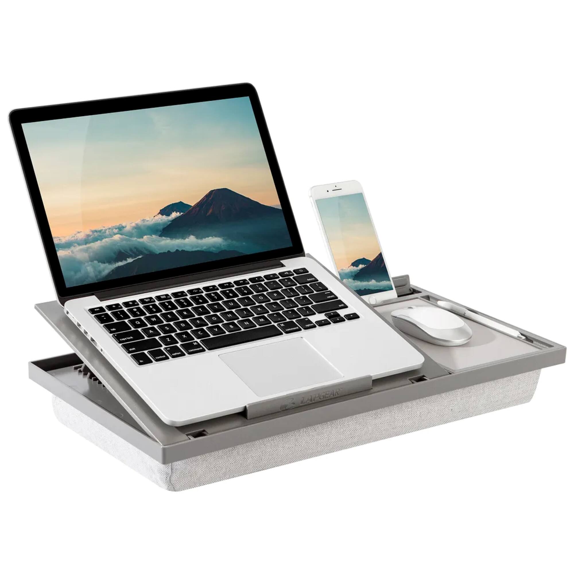 LapGear - Ergo Pro Adjustable Lap Desk for 15.6" Laptop or Tablet - Gray Herringbone