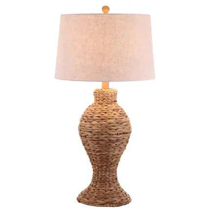 Front. Jonathan Y - Elicia 31" 1-Light Coastal Cottage Water Hyacinth Weave LED Table Lamp, Natural - Natural.