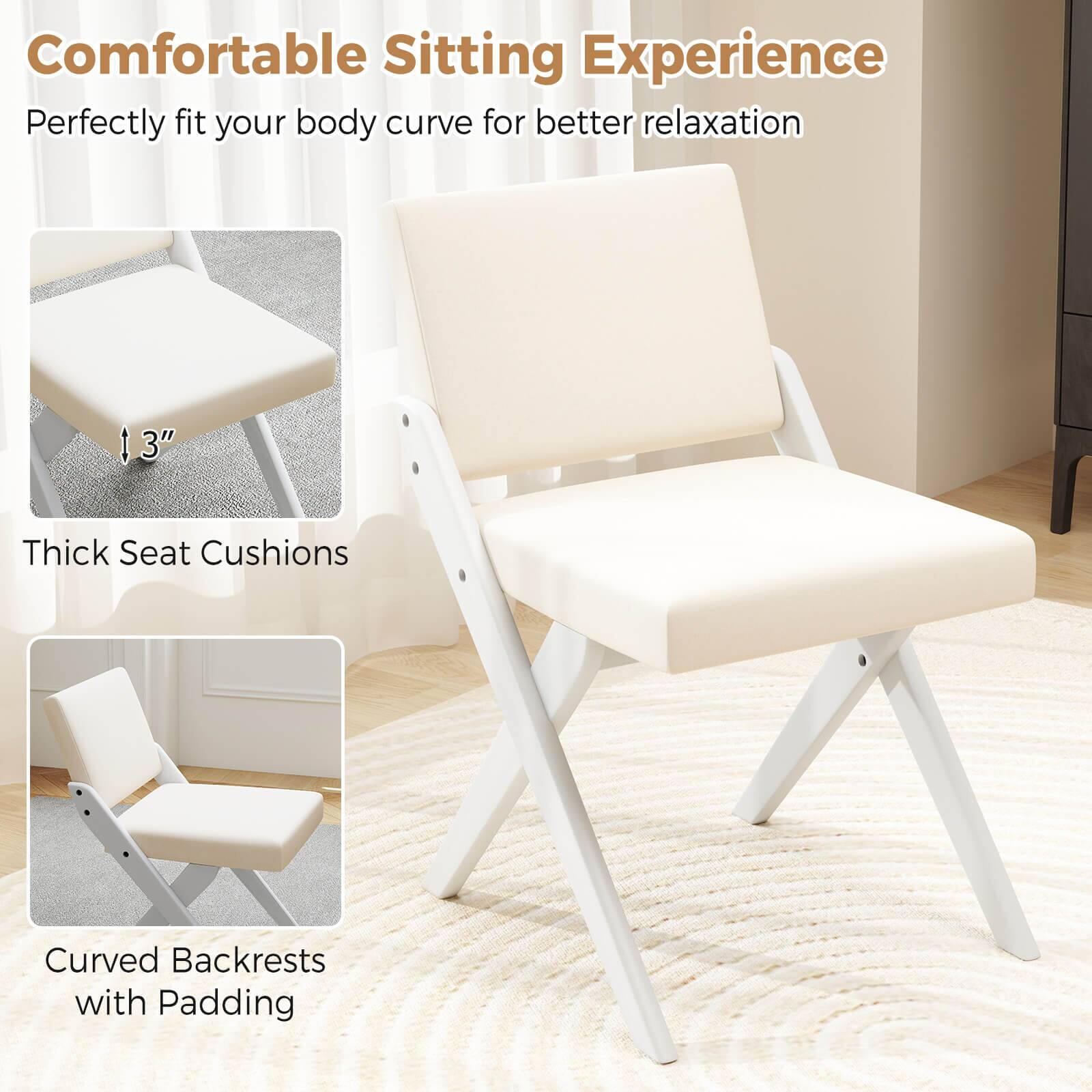 Comfortable Sitting Experience: Perfectly fit your body curve for better relaxation. 1 3" Thick Seat Cushions, Curved Backrests with Padding.