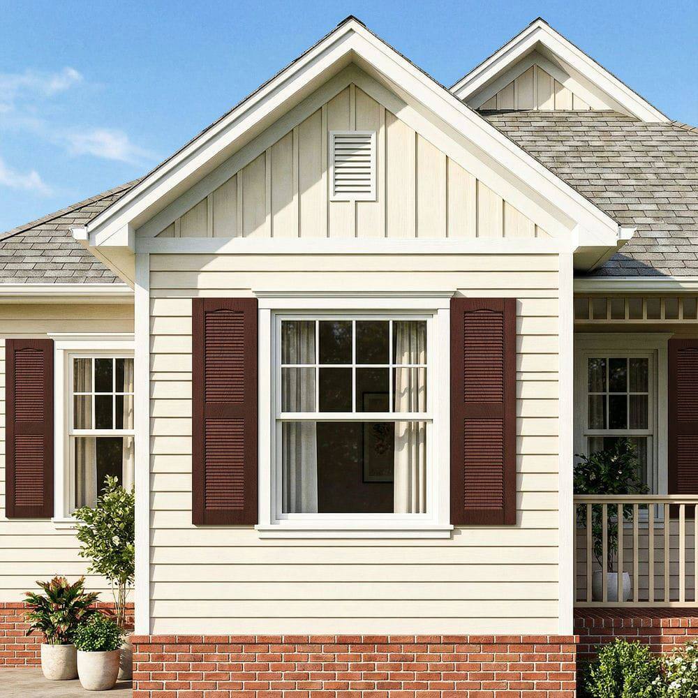 Alt View 6. Kadyn - Decorative Faux Shutters, Sturdy, Hassle-Free Design for Indoor & Outdoor Use, 14"x51", Red - Red.