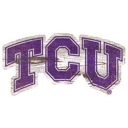 Fan Creations - TCU Horned Frogs Distressed Logo Cutout Sign - Multicolor