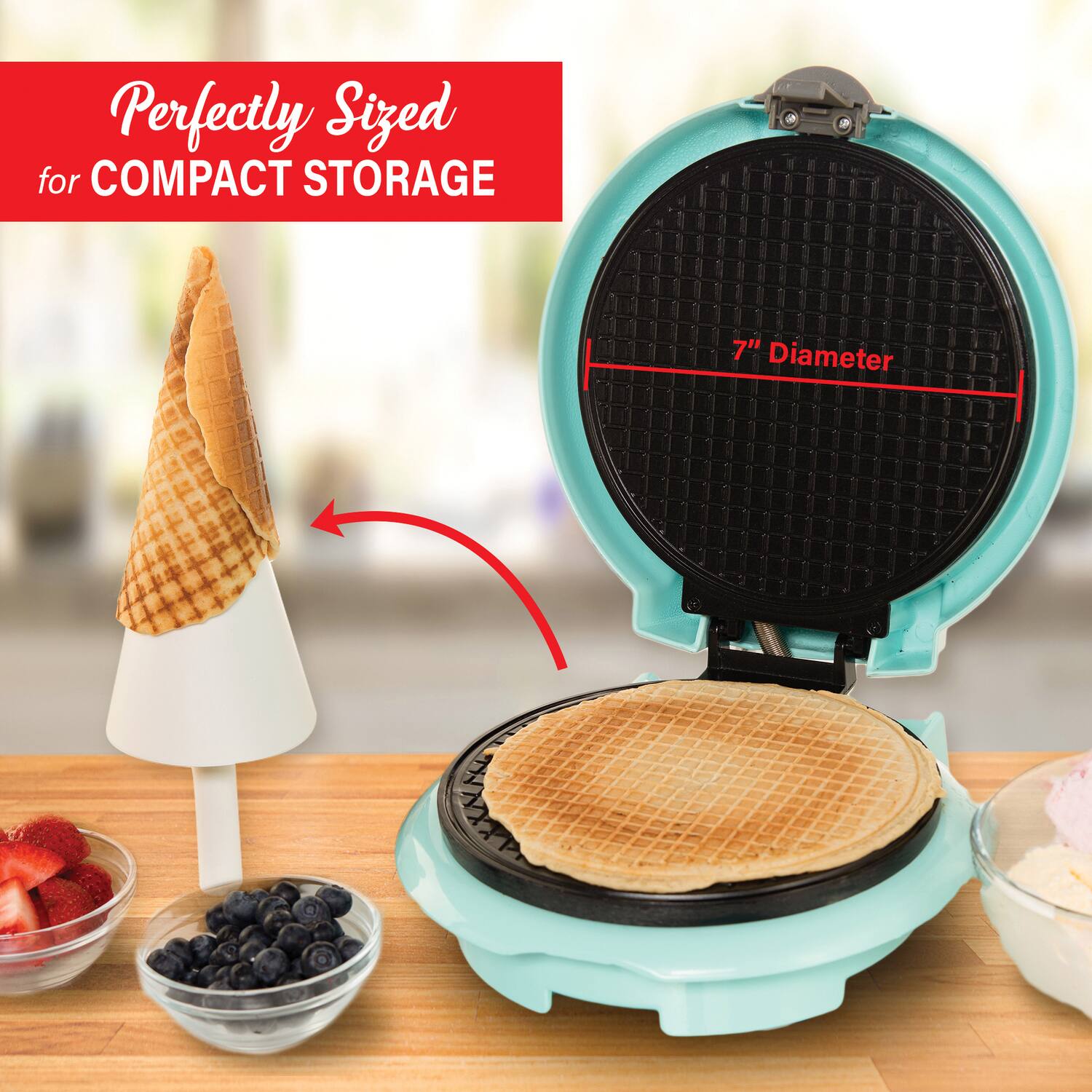 Perfectly Sized for COMPACT STORAGE

7" Diameter