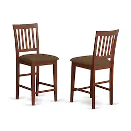 East West Furniture - Vernon Counter Stools with Cushion Seat - Finish - Mahogany