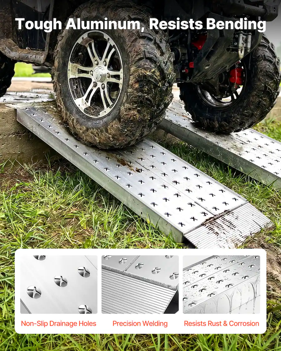 Atv Ramps VEVOR Aluminum Trailer Ramps, 2PCS 39 x 12 in, Heavy Duty ATV Ramp Set ...