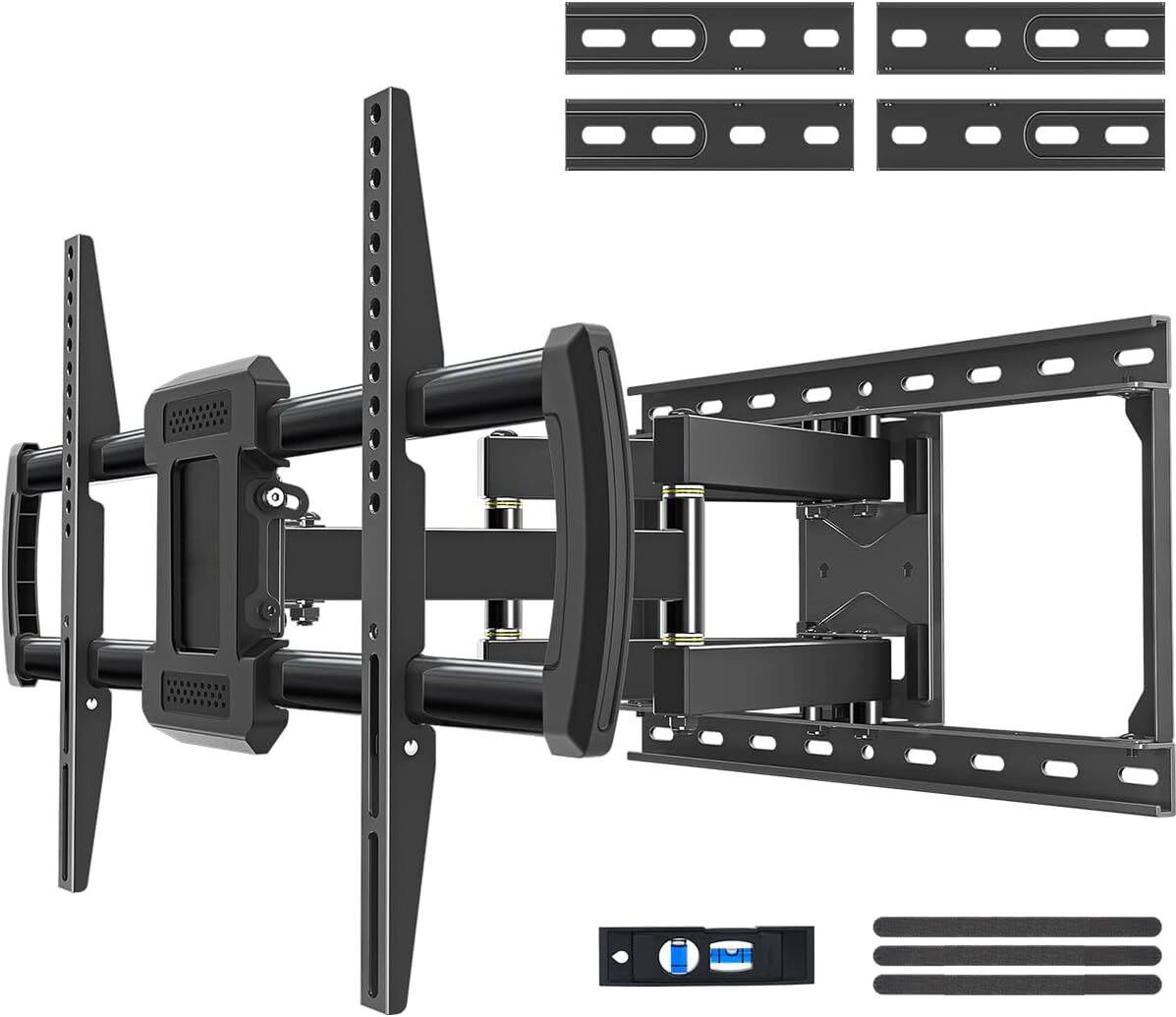 Front. FINEAK - Full Motion TV Wall Mount for Most 42-84 inch TVs,Max VESA 600x400mm - Black.