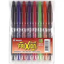 Pilot - FriXion Ball Erasable Gel Pens, Fine Point, 8/Pack - Assorted Ink