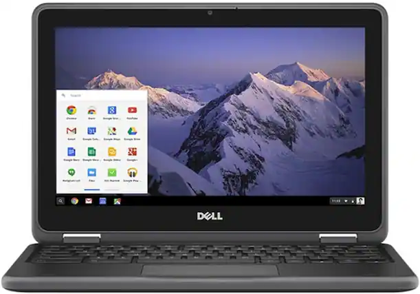 Front. Dell - Dell Chromebook 3100 11.6" Intel Celeron N4020 4GB RAM 16GB eMMC - Black.