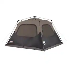 Coleman - Instant Camping Tent, Large Durable Shelter with Poles and Carry Bag - Black
