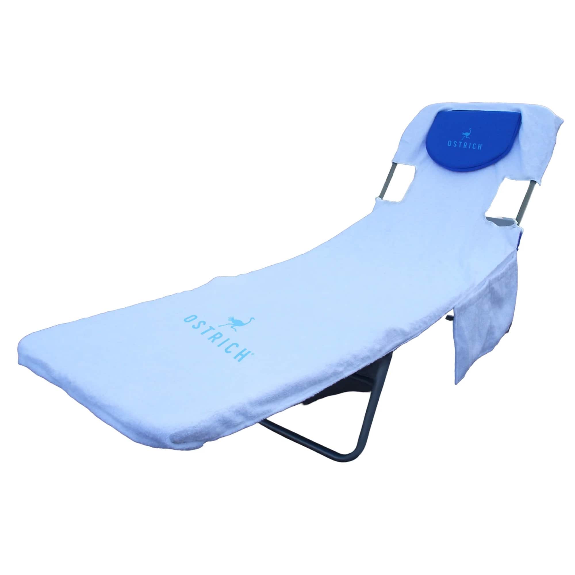 Ostrich - Custom Fitted Towel for Chaise Lounge Beach Chair, Towel Cover Only - White price history on PriceWatchPro