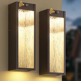 VEGA AUTOMOTIVE - Motion Sensor Outdoor Wall Light Fixtures Modern Dusk To Dawn Porch Lighting Water Ripple Exterior Sconce - Bronze Dusk to Dawn