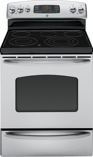  GE - 30&quot; Self-Cleaning Freestanding Electric Convection Range - Stainless-steel