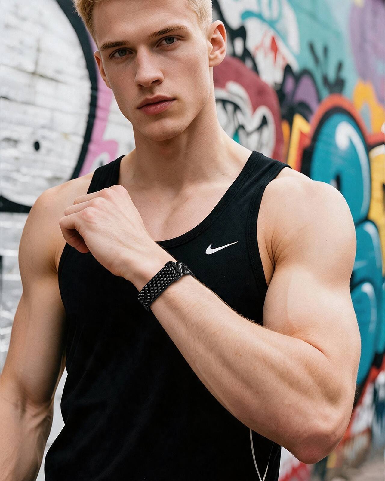 Alt View 4. Fintie - Magnetic Nylon Sport Loop Band for Google Fitbit Air, Soft Nylon Solo Loop Breathable Adjustable Replacement Strap - Black.