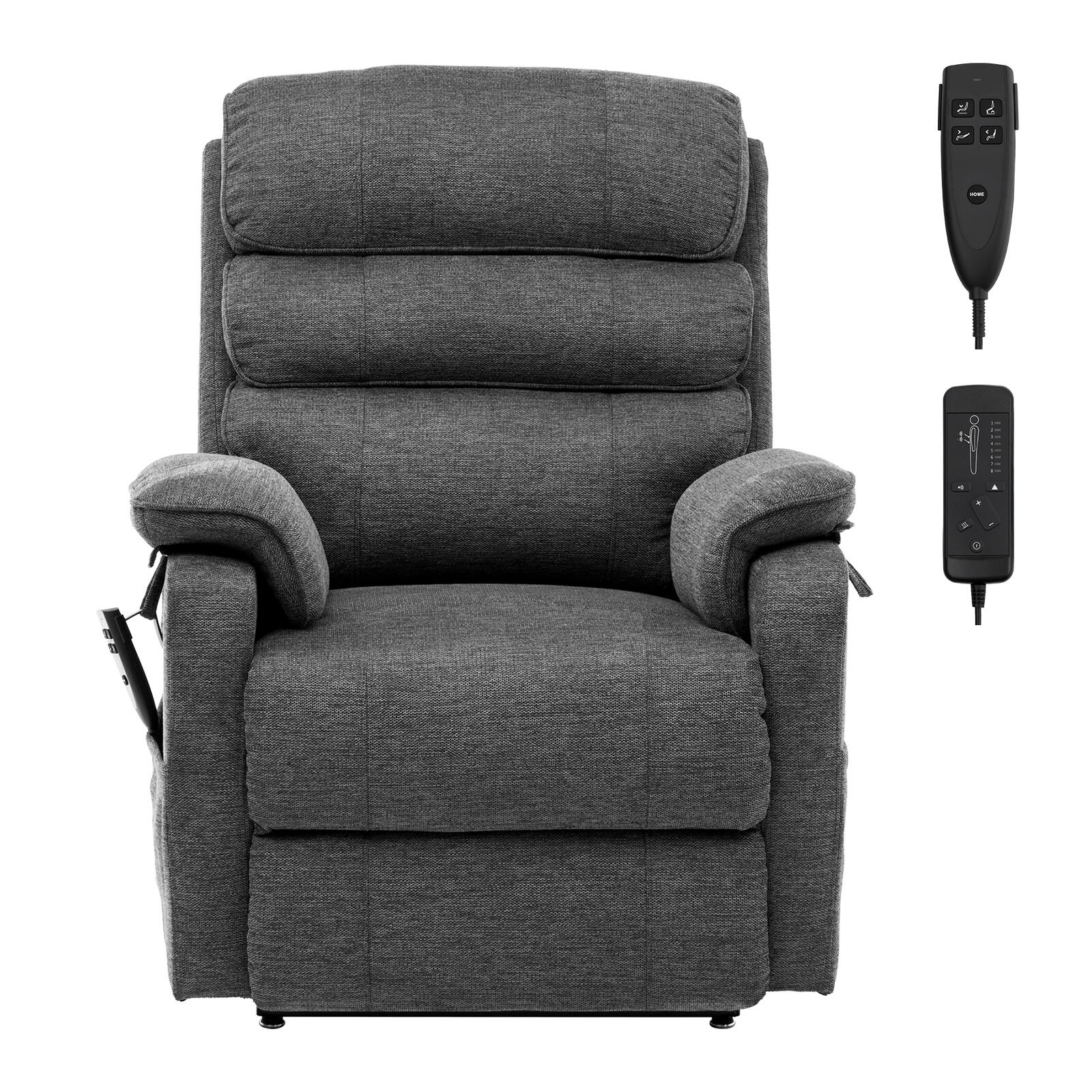 Alt View 5. VEVOR - Power Lift Recliner Chair,Lift Chair with Heat and Massage for Elderly, Dual Motor Recliner Chair with 2 Anti-Fall Ropes - Gray.