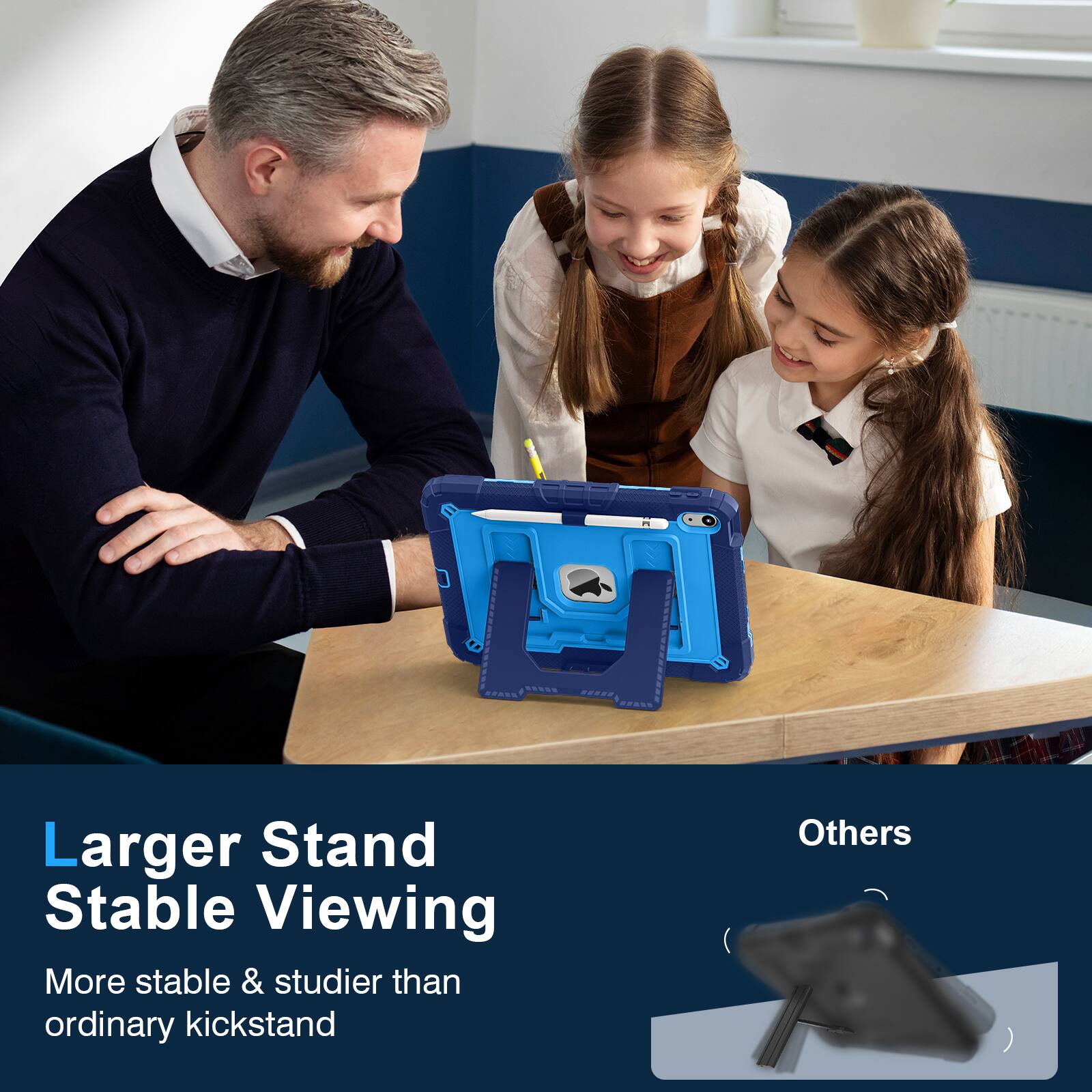 Larger Stand  
Stable Viewing  
More stable & sturdier than ordinary kickstand  

Others