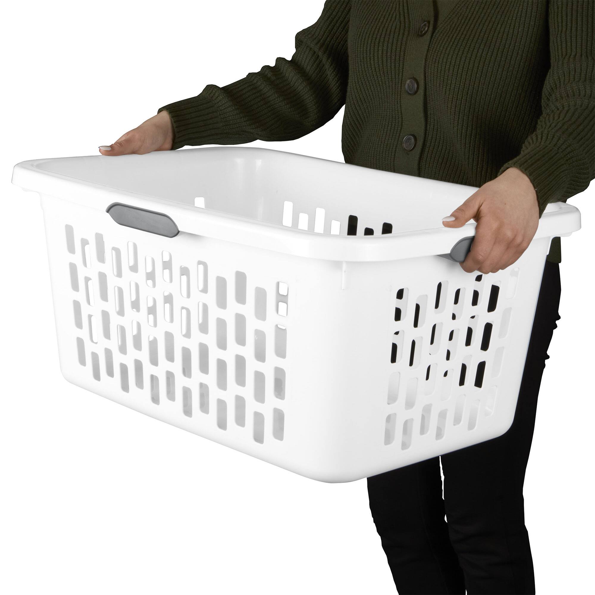 Alt View 7. Sterilite - Sterilite Laundry Basket, 2 Bushel Plastic Hamper with Handles, White, 12 Pack - White.