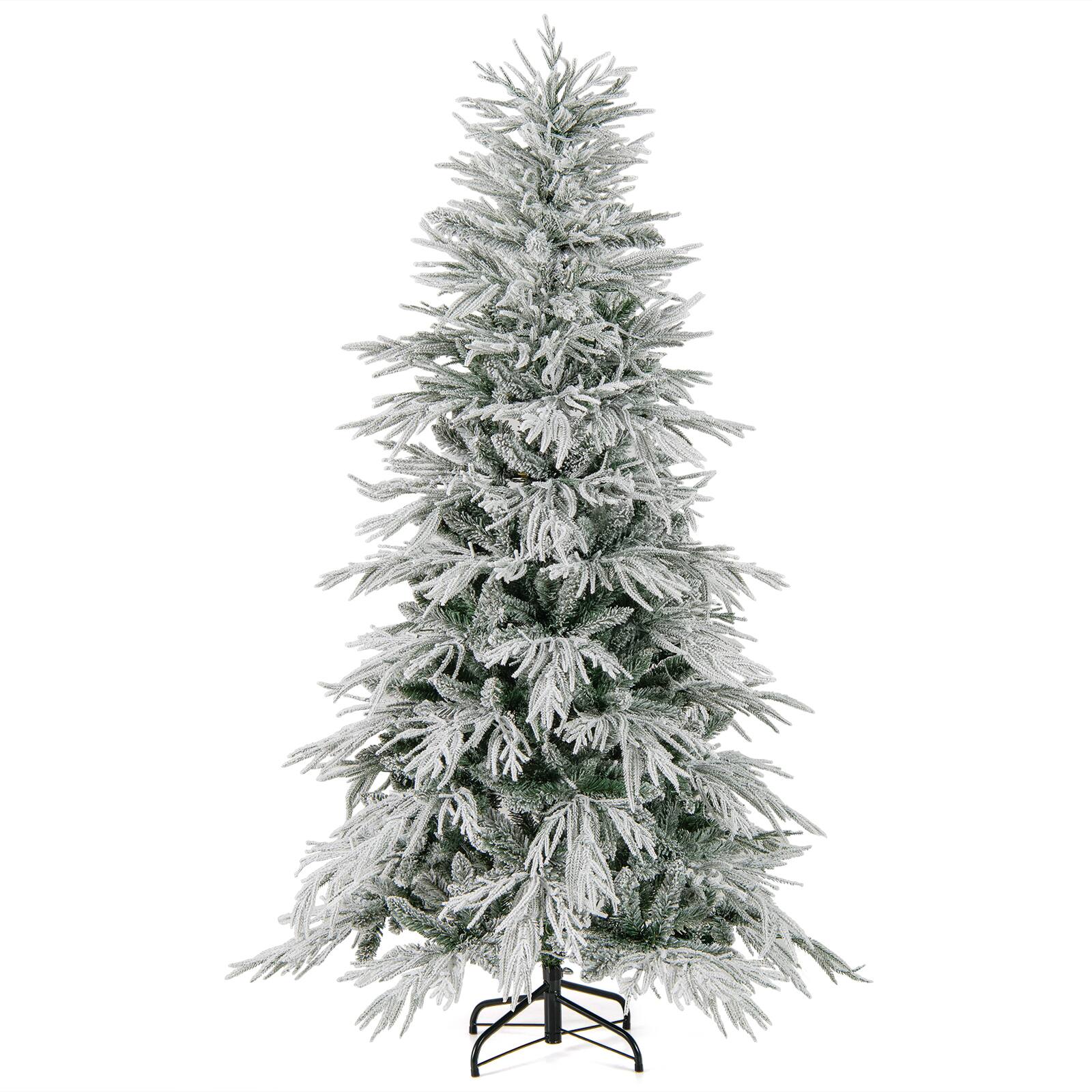 Alt View 9. Costway - Costway 6 FT Artificial Christmas Tree with 594 PE PVC Branch Tips & 250 LED Lights - Green,White.