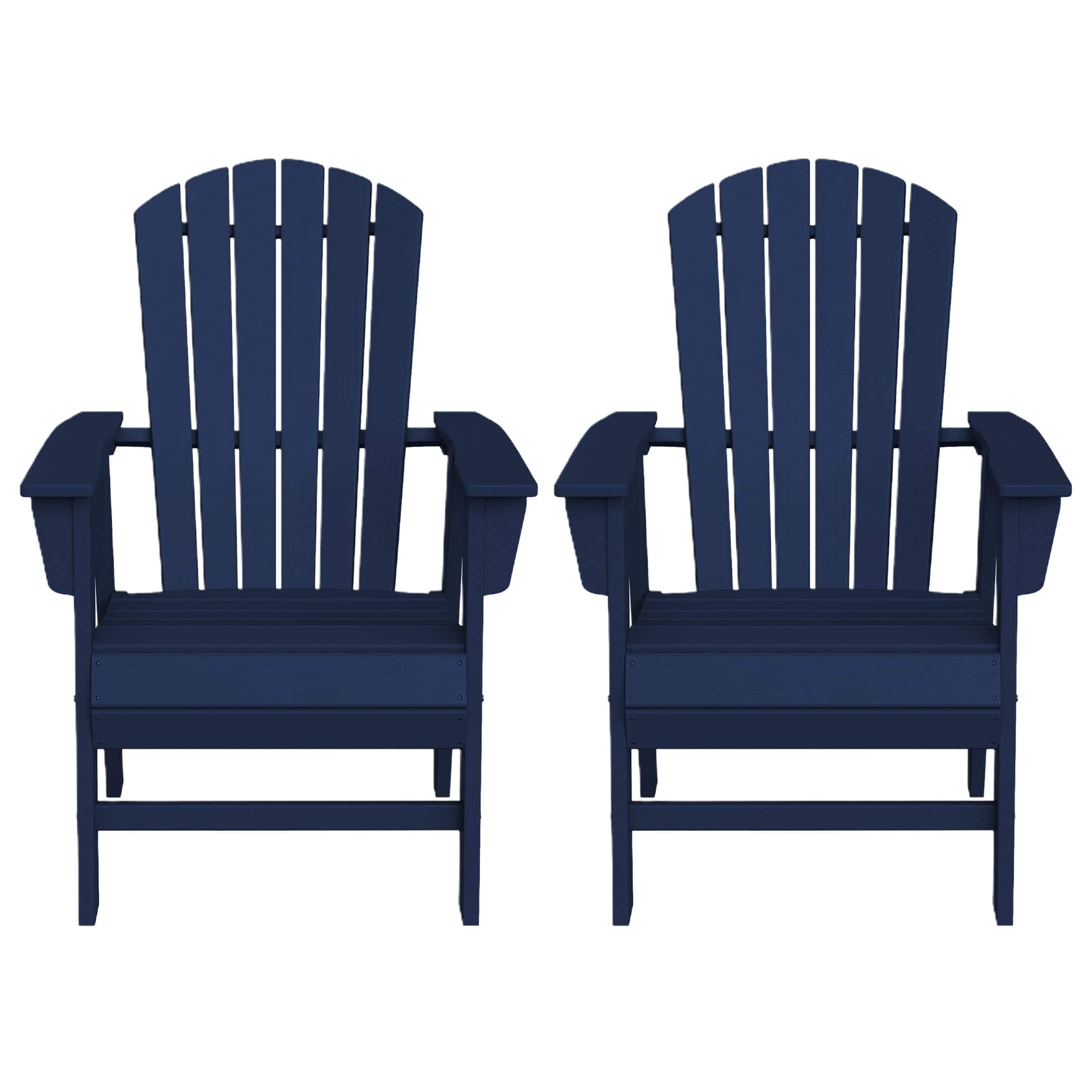 WestinTrends - Dylan HDPE Seashell Upright Adirondack Chair (Set of 2) - Navy Blue price history on PriceWatchPro
