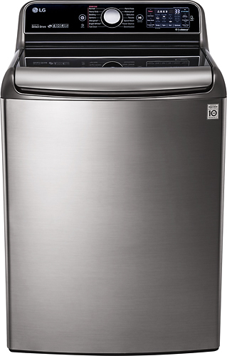 LG - 5.7 Cu. Ft. 14-Cycle High-Efficiency Top-Loading Washer with Steam - Graphite Steel