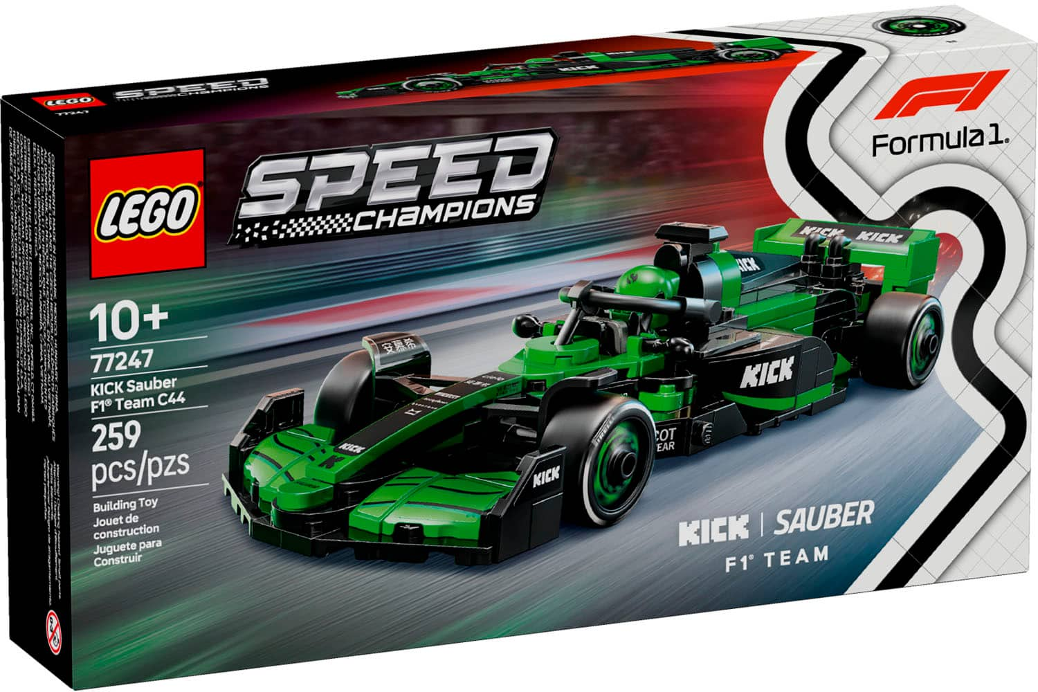 LEGO Speed Champions KICK Sauber F1 Team C44 Race Car Toy Building Set ...