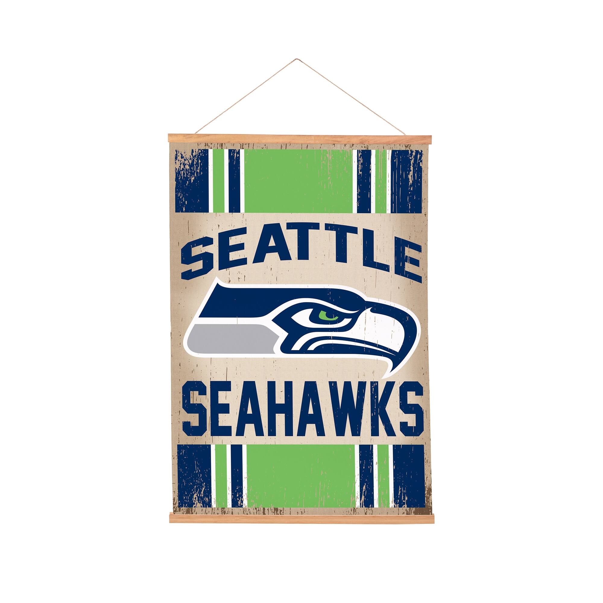 Seattle Seahawks 24" x 36" Antique Style Canvas Wall Art Tapestry with Wood Frame