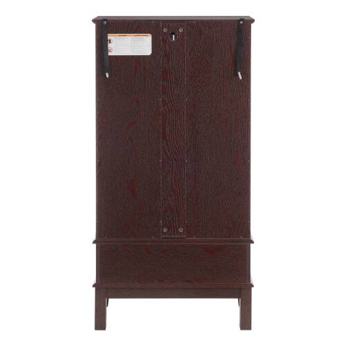 Alt View 6. LUCKY ONE - Freestanding Curio Display Cabinet with Glass Shelves Drawer and LED Light Sideboard for Collectibles - Cherry.