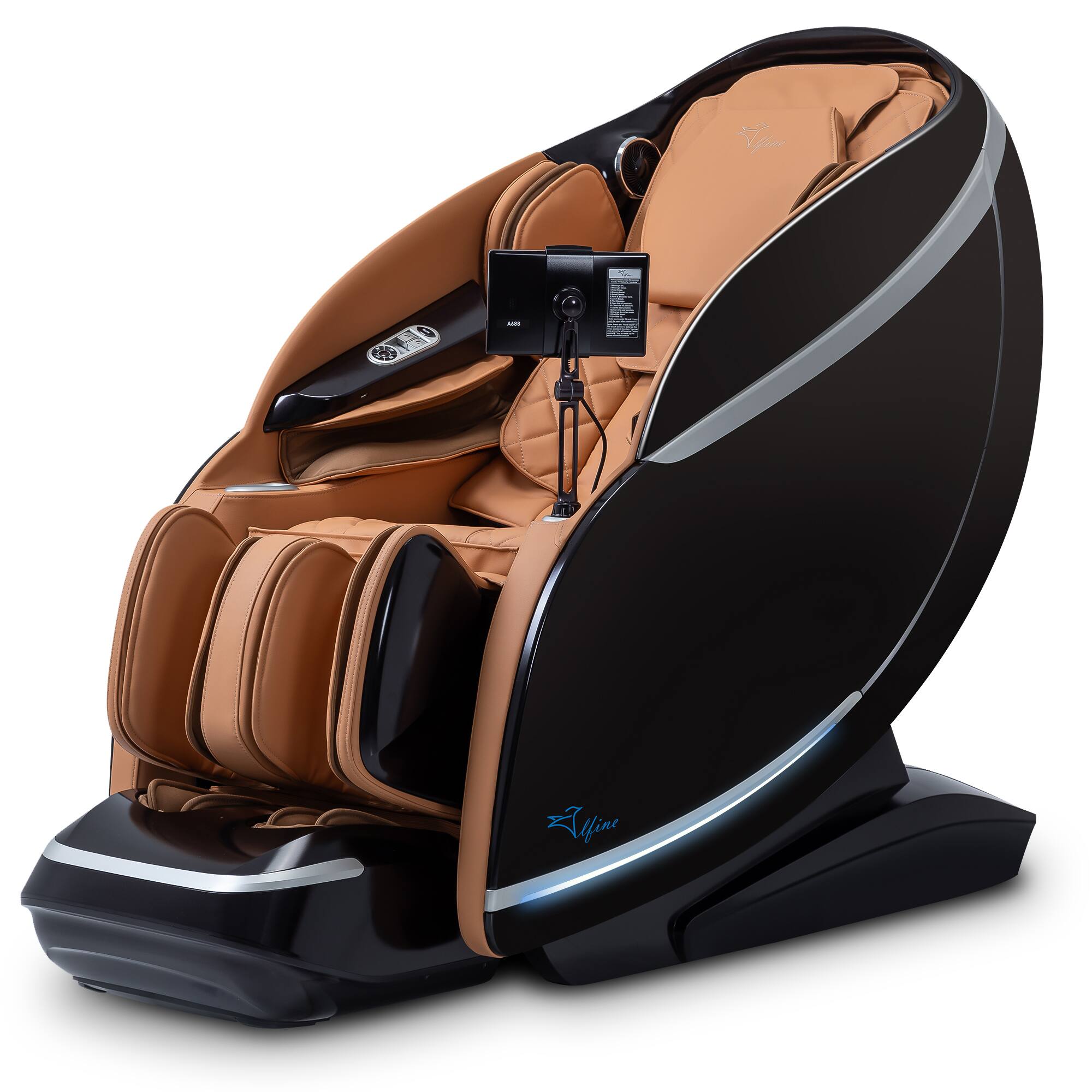 Front. Alfine - Alfine A688 Heaven Duet Massage Chair 4Dx3D Dual-Mechanism Zero Gravity Full Body Relaxation - Brown.