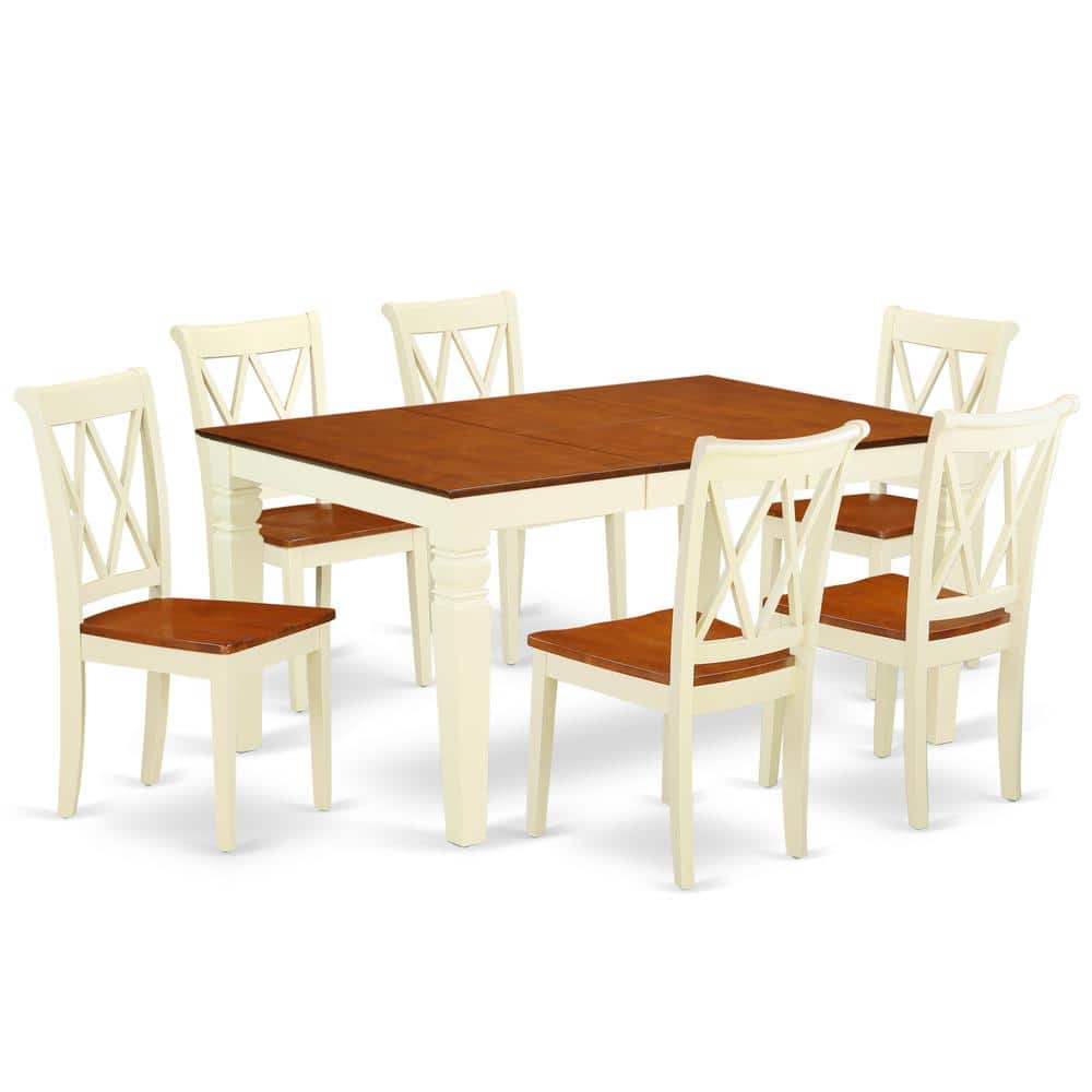 East West Furniture - Dining Room Set Buttermilk & Cherry - Brown price history on PriceWatchPro
