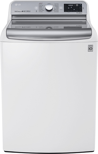LG - 5.7 Cu. Ft. High-Efficiency Top-Load Washer with Steam and TurboWash Technology - White