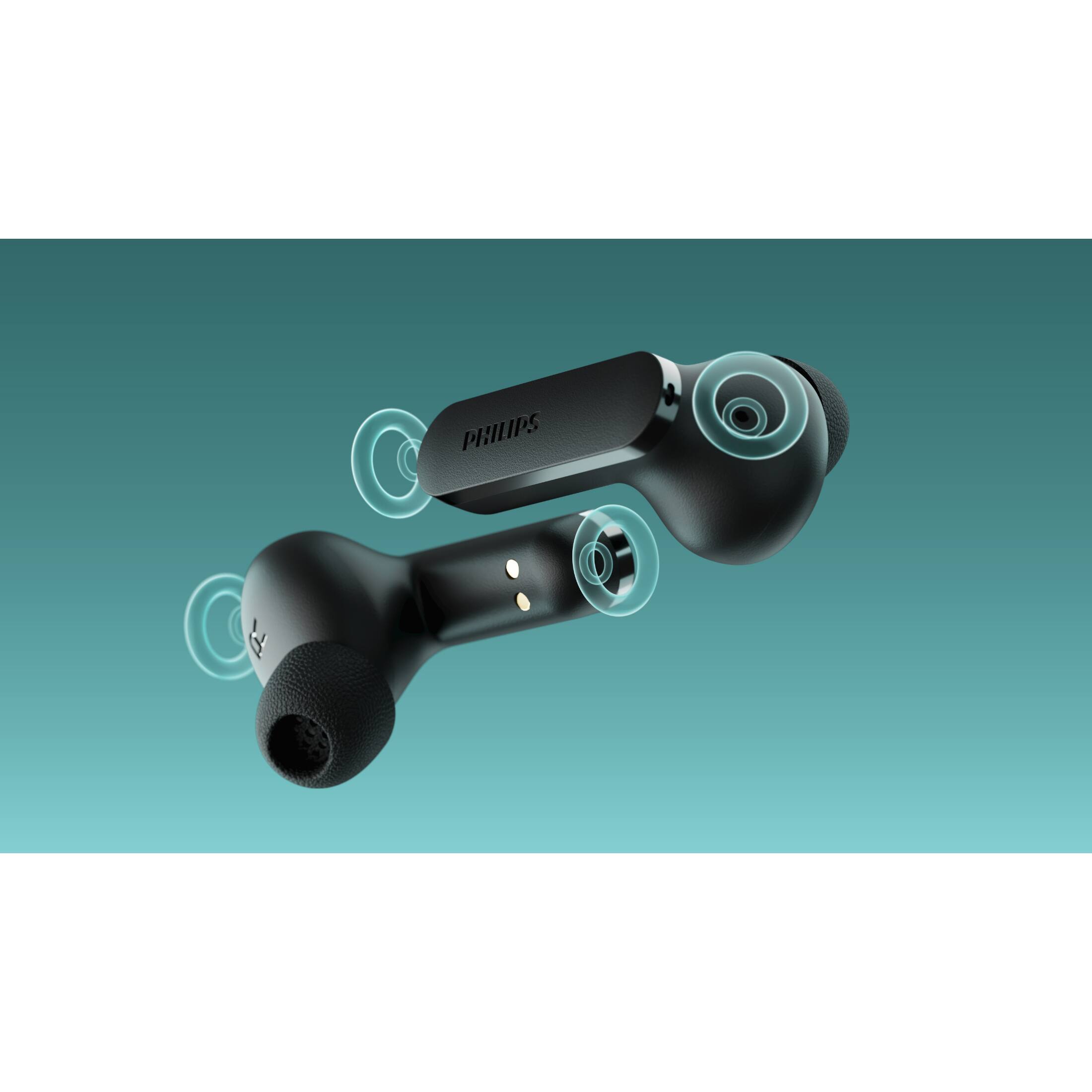 Alt View 6. Philips - TAT2100 True Wireless In-Ear Bluetooth Earbuds with 4-Mic Technology, 36H Playtime - Black.
