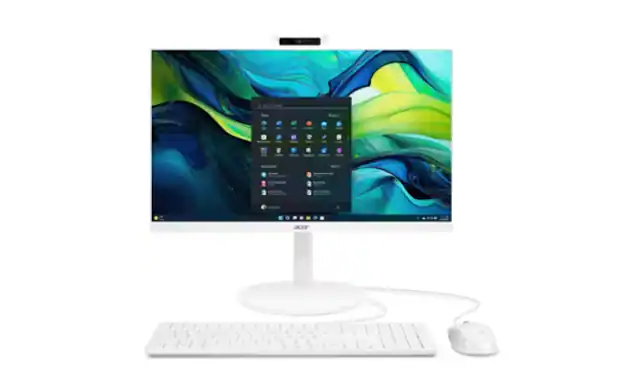 Front. Acer - Aspire C27-2G-UR13 27" All-in-One Desktop FHD IPS LED AMD Ryzen 7 5700U 16GB 1TB SSD.