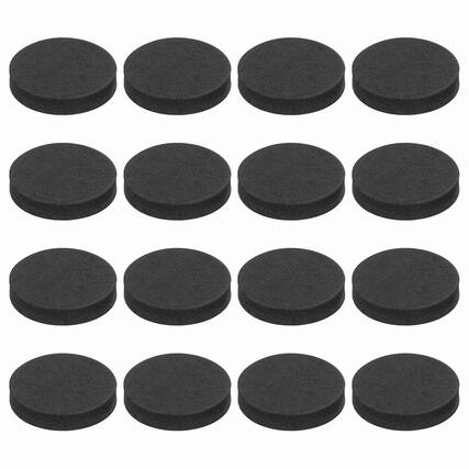Front. Unique Bargains - 16pcs Single Sided Speaker Isolation Feet Pads, 25x5mm Non Slip Foam Shock Absorption Pad for Amplifier - Black.