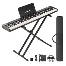 GARVEE - 88 Key Piano Keyboard, Electric Piano Keyboard with Weighted Keys & Magnetic Keys, Portable Digital Piano